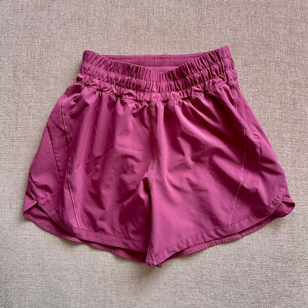 Lululemon Track That High-Rise Lined Short 5" - Size 6 (Washed Mauve)